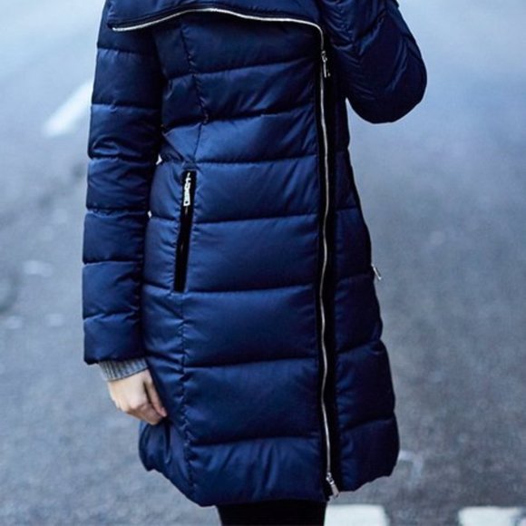 Sold. Tahari Mystic Blue Brooklyn Puffer Coat Winter jacket sz Small $240 NEW - Picture 2 of 11